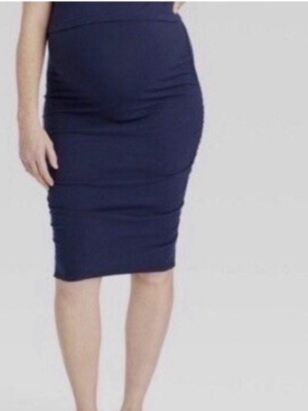M11 NWT Isabel by Isabel & Ingrid Ruched Pull On Bodycon Midi Skirt - Size: XL